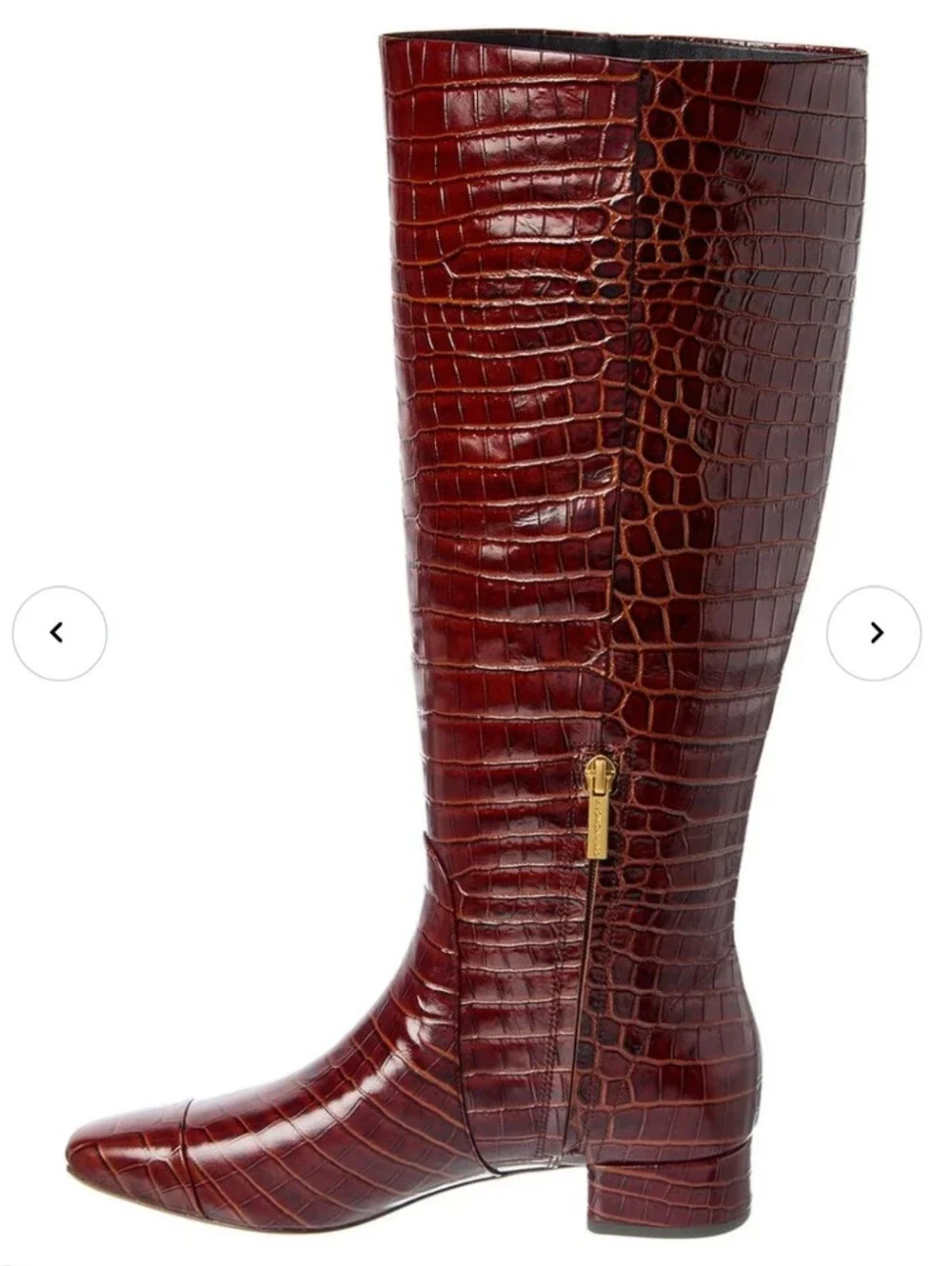 NWT$795 Veronica Beard Cecile Croc Embossed Knee High Boots Sz 6.5